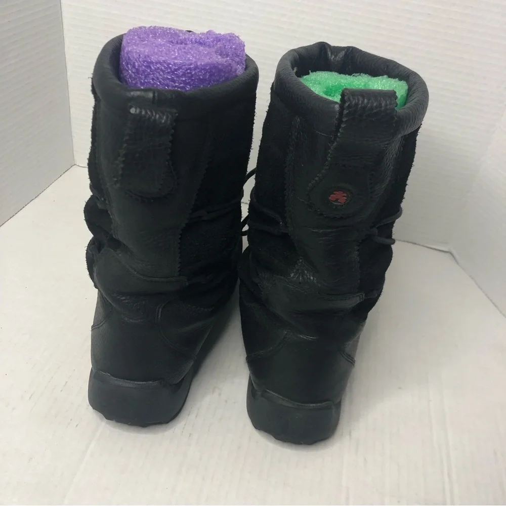 Kamik Boots Womens Size 8 Winter Thinsulate Insulation Black Leather Suede